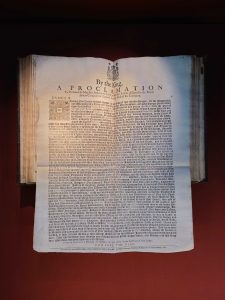 Photograph of printed proclamation