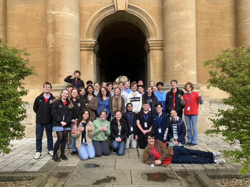 North West science residential participants pictured in Front Quad
