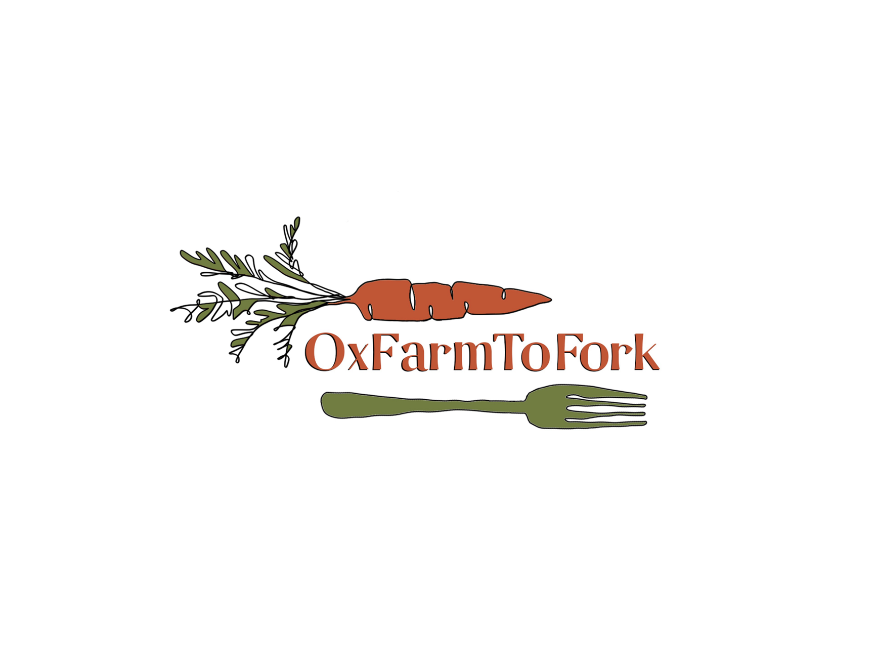 OxFarm2Fork logo with a carrot above the name and a form below it