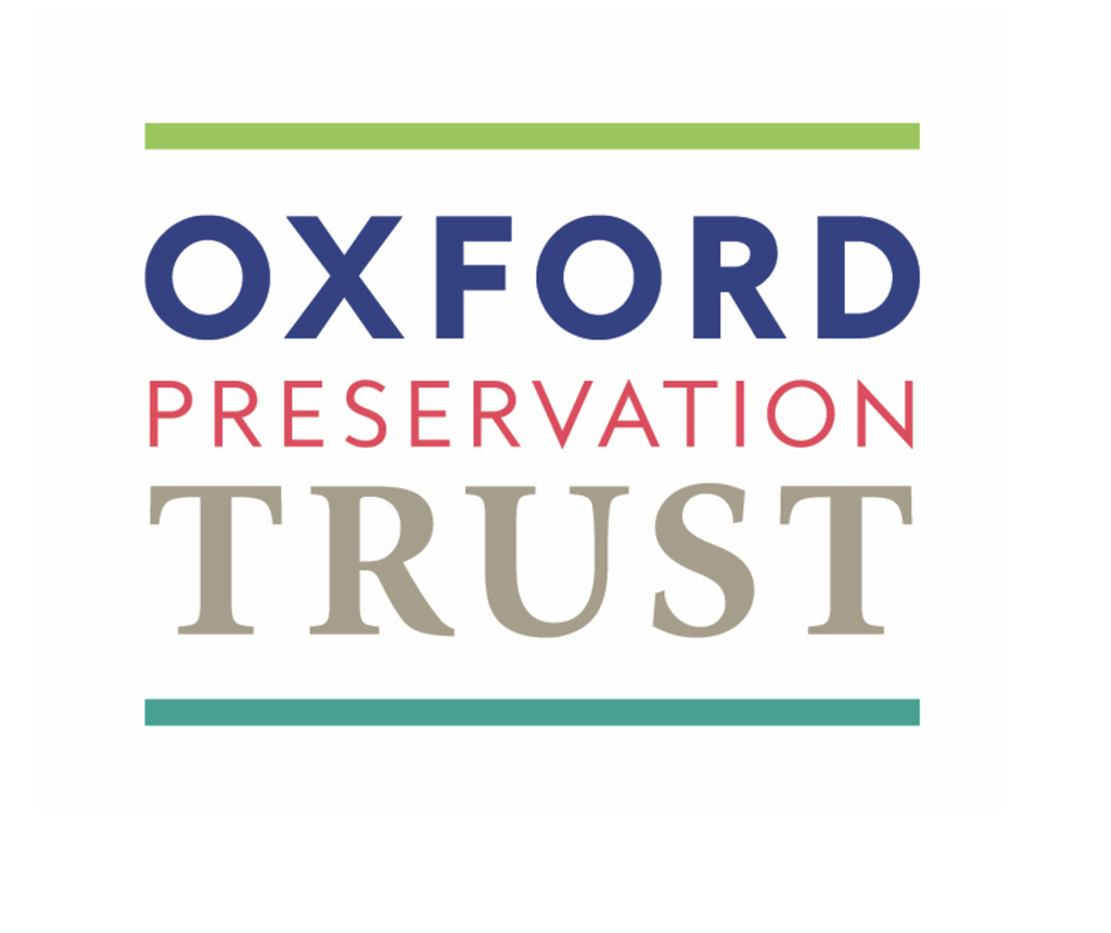 Oxford Preservation Trust logo with lime green lines running parallel above and below the words 'Oxford Preservation Trust'