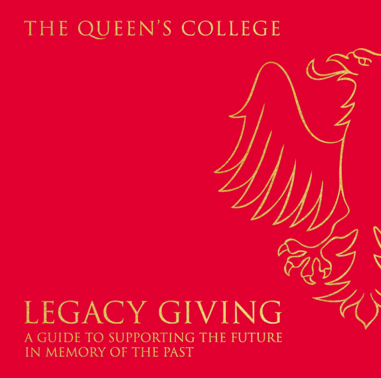 Red cover with gold eagle and title - Legacy Giving, a Guide to Supporting the Future in Memory of the Past